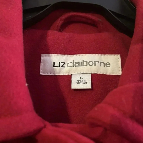 Liz Claiborne Pea Coat Large Red - Picture 7 of 9